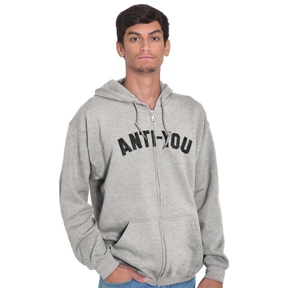 Funny Anti You Sarcastic Attitude Unisex Fleece Graphic Zip Up Hoodie Brisco Brands 5X