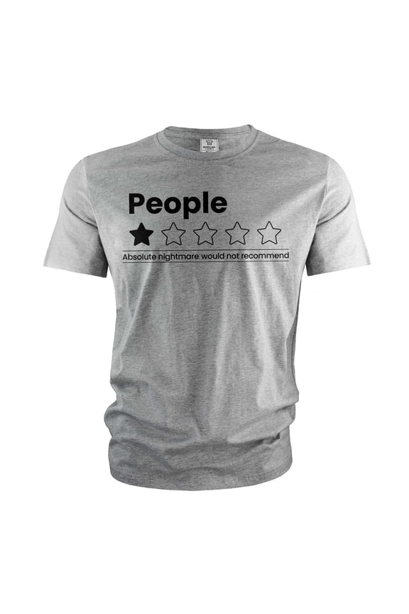 Funny Anti social T-shirt introvert people review sarcastic funny shirt (Small Grey)