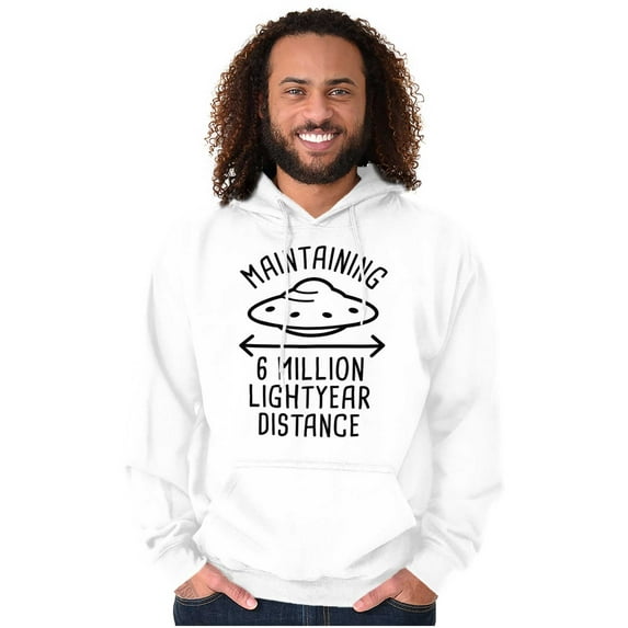 Funny Antisocial Social Distance UFO Hoodie Sweatshirt Women Men Brisco Brands X