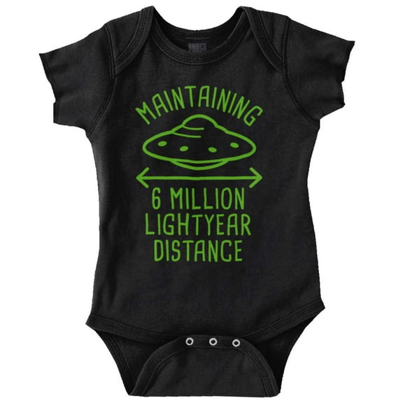 Funny Antisocial Social Distance UFO Romper Boys or Girls Infant Baby Brisco Brands 12M