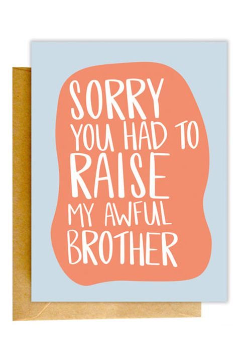 Funny Apology Card for Raising My Awful Brother  Humorous Greeting Card with Envelope  Perfect for Siblings and Family Celebrations