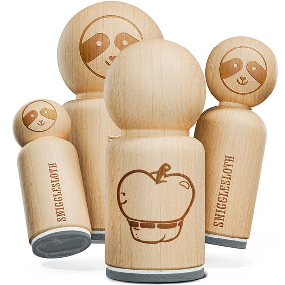 Funny Apple Bottom Jeans Silly Fruit Rubber Stamp for Stamping Crafting Planners - 1/2 Inch Mini