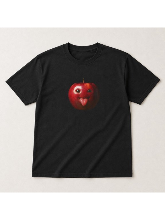 Funny Apple Graphic T-Shirt, Unisex Classic Fit Cotton Tee