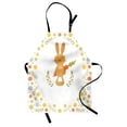 thumbnail image 1 of Funny Apron Cute Summer Illustration with Smiling Little Rabbit Carrots and Flowers Happy Bunny, Unisex Kitchen Bib Apron with Adjustable Neck for Cooking Baking Gardening, Multicolor, by Ambesonne, 1 of 3
