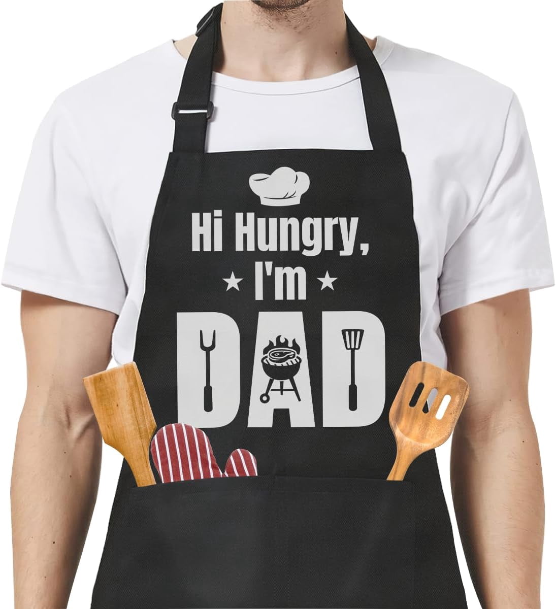 Funny Apron for Dad - Birthday Father’s Day Cooking Grilling Gifts for Mens