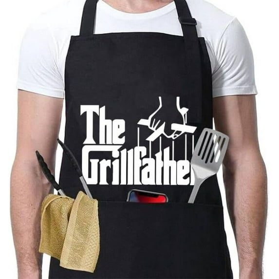 Funny Aprons For Men,Black Apron With Pockets Mens,Perfect For Kitchen Cooking, Bbq, Baking, Gifts For Husband, Dad