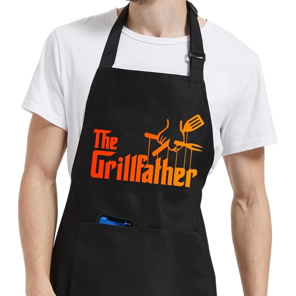 Funny Aprons for Men with Pockets, Adjustable Mens Apron for Grilling Cooking BBQ, Gifts for Fathers Day Christmas