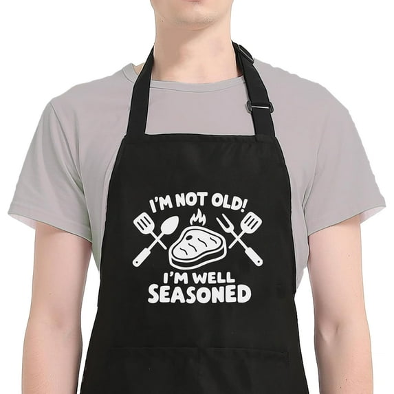 Funny Aprons for Men with Pockets, Mens Apron for Cooking Grilling BBQ, Dad Gifts for Husband Birthday Fathers Day
