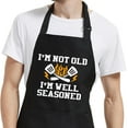 thumbnail image 1 of Funny Aprons for Men with Pockets, Mens Apron for Grilling BBQ Kitchen Cooking Gifts for Chef Dad Birthday Christmas, 1 of 6