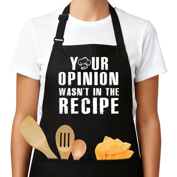 Funny Aprons for Woman Men, Cotton Aprons with Pockets for Grilling, Perfect for Cooking, Gardening, Bartending