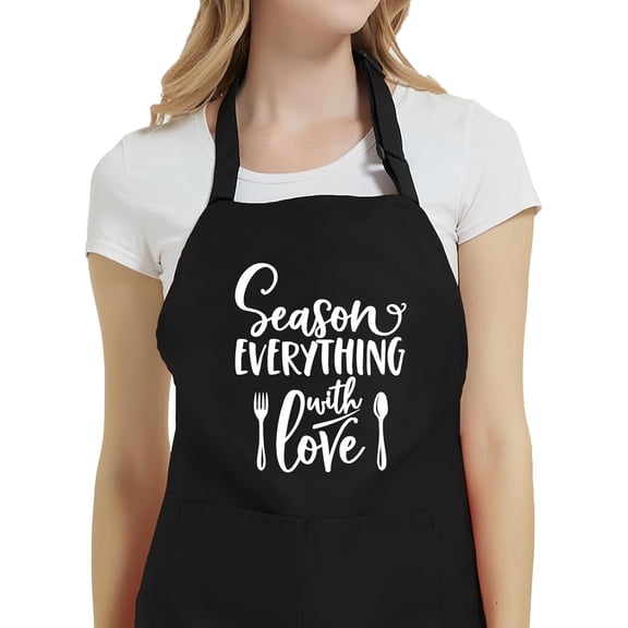Funny Aprons for Women with Pockets, Adjustable Cute Apron for Chef Kitchen Baking, Cooking Gifts for Mom Birthday