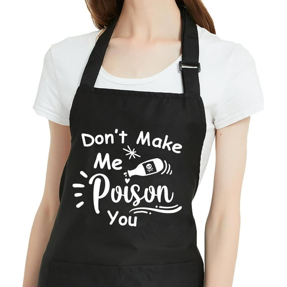 Funny Aprons for Women with Pockets, Adjustable Kitchen Apron for Cooking Baking, Birthday Gifts for Mom Grandma