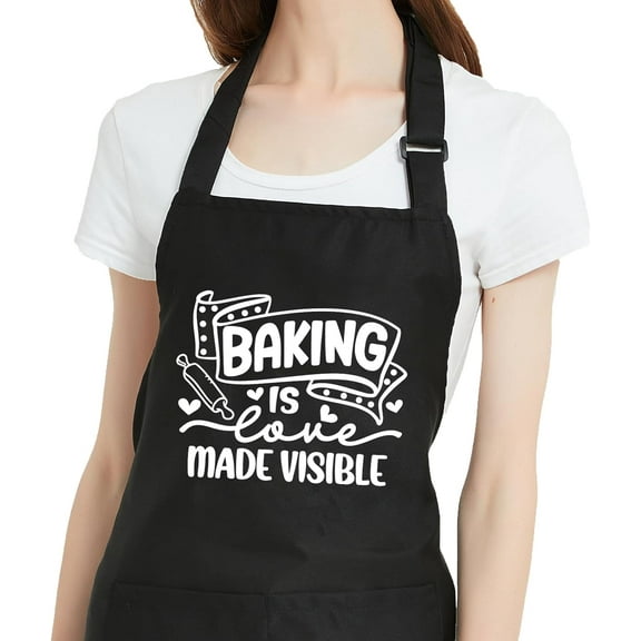 Funny Aprons for Women with Pockets, Adjustable Kitchen Apron for Cooking Baking, Birthday Gifts for Mom Grandma
