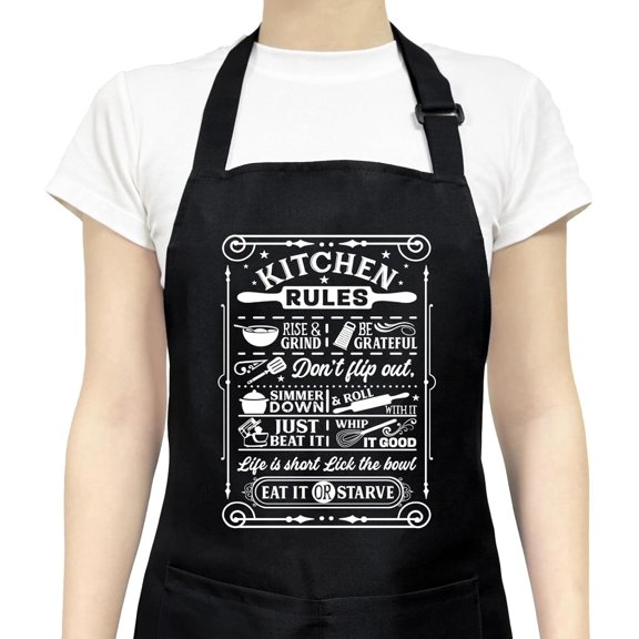 Funny Aprons for Women with Pockets, Cute Cooking Baking Kitchen Aprons for Mom Chef, Gifts for Birthday Christmas