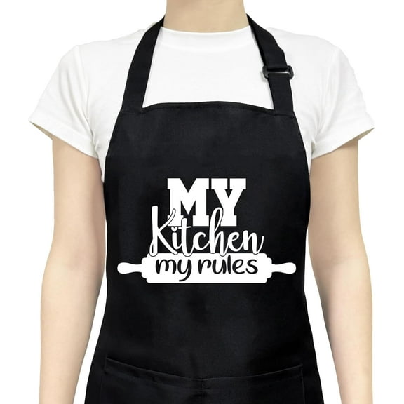 Funny Aprons for Women with Pockets, Cute Cooking Baking Kitchen Aprons for Mom Chef, Gifts for Birthday Christmas