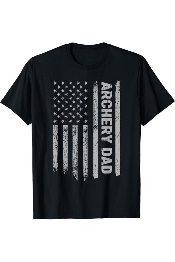 Funny Archery Dad America US Flag Patriot - Vintage Gift T-Shirt