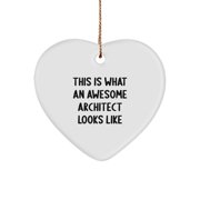 Funny Architect Gifts from Friends, Heart Ornament for Awesome Architects, This Is What An Awesome Architect Looks Like Christmas Unique Gifts