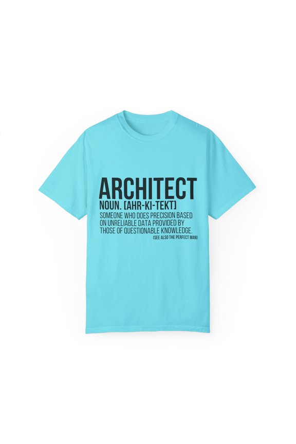 Funny Architecture Definition Sarcasm Meaning Saying Puns Hilarious Constructing Student School Women Men Unisex Garment-Dyed T-shirt