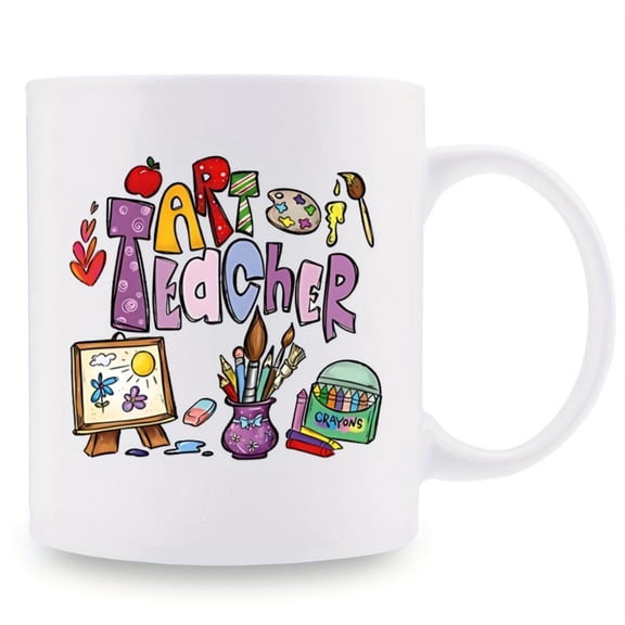Funny Art Teacher 11oz Ceramic Coffee Mug Graduation Birthday Teacher Appreciation Gifts Reusable White Cup All Seasons