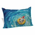 thumbnail image 1 of Funny Art Throw Pillow Covers Summer Gnome Swimming Blue Sea View Oil Painting Decorative Lumbar Pillow Cover Rectangle Cushion Case for Sofa Couch Bed Living Room Bedroom 16 X 24 Inches, 1 of 9