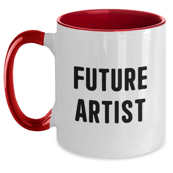 Funny Artist Quote Two Tone Coffee Mug, Gifts from Friends to Future Artist, Birthday Unique Gifts