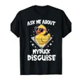 thumbnail image 1 of Funny Ask Me About My Duck Disguise Rubber Duck Sunglasses Martini Glass Graphic Novelty Humor Unisex Cotton Men's Women's Tee Shirt, 1 of 6