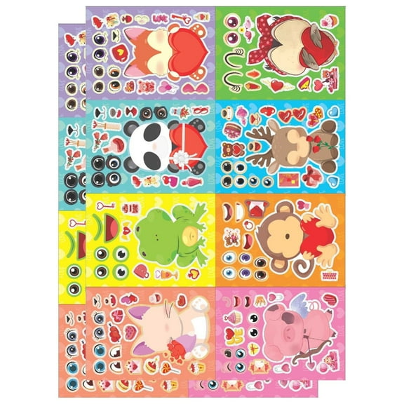 Funny Assemble Stickers Cartoon Face Expression Kids Boys Girls Gifts Cartoon Face Features Assemble