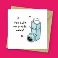 thumbnail image 1 of Funny Asthma Card - "You Take My Breath Away!" Humorous Design - Perfect for Friends or Loved Ones - Envelope Included, Blank Inside, 1 of 2