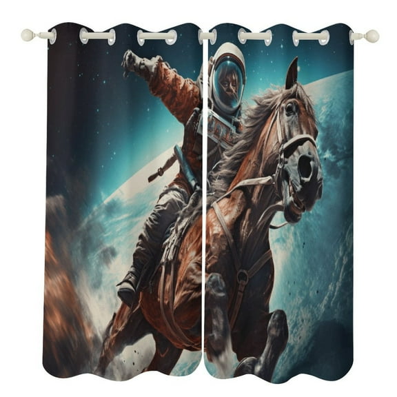 Funny Astronaut Modern Window for Living Room Curtains for Child Bedroom Kitchen Decor Blinds Drapes