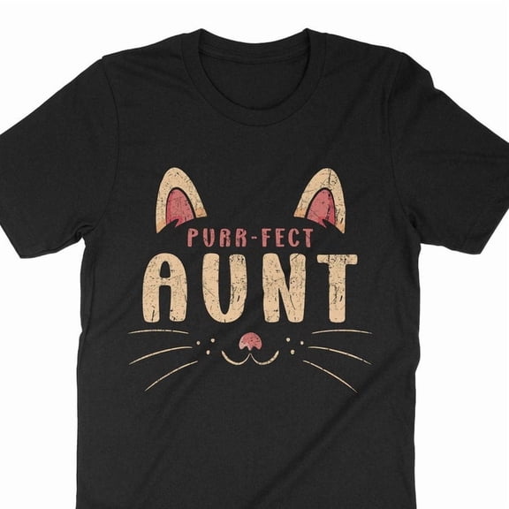 Funny Aunt Gift Purrfect Cat Lover Kitty Pet Owner Art Graphic T Shirt,for men and women up to 5XL