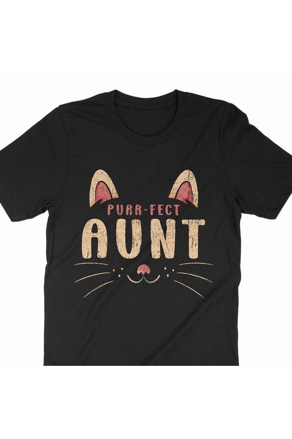 Funny Aunt Gift Purrfect Cat Lover Kitty Pet Owner Art Graphic T Shirt,for men and women up to 5XL