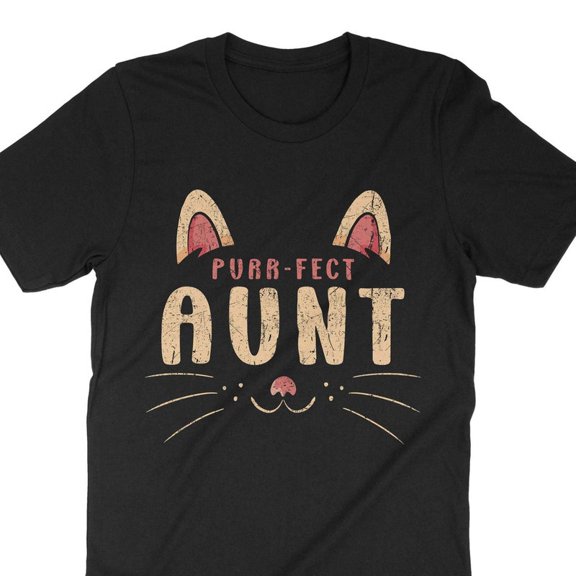 Funny Aunt Gift Purrfect Cat Lover Kitty Pet Owner Art Graphic T Shirt,for men and women up to 5XL