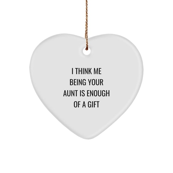 Funny Aunt Quotes Heart Ornament Gifts from Family, Gifts for Aunt on Christmas