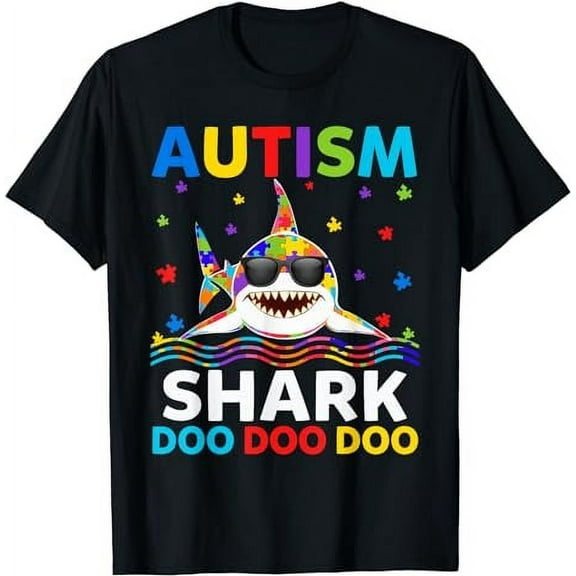 Funny Autism Shark Puzzle Awareness Day Cute For Boys Girls T-Shirt