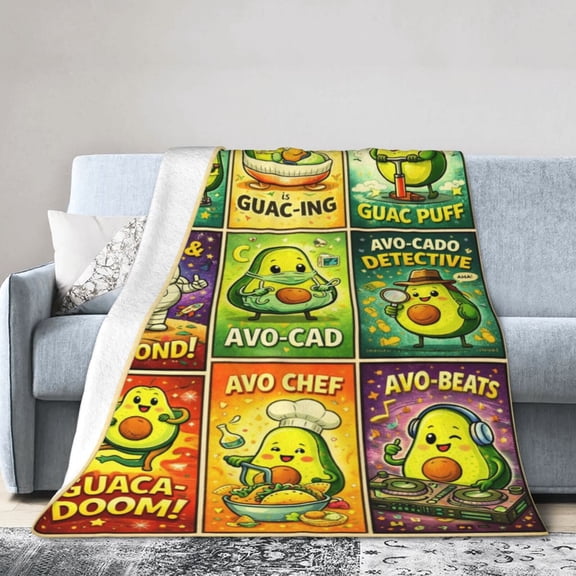 Funny Avocado Blanket Cozy Soft Gift for and Home Decor 1 50x40