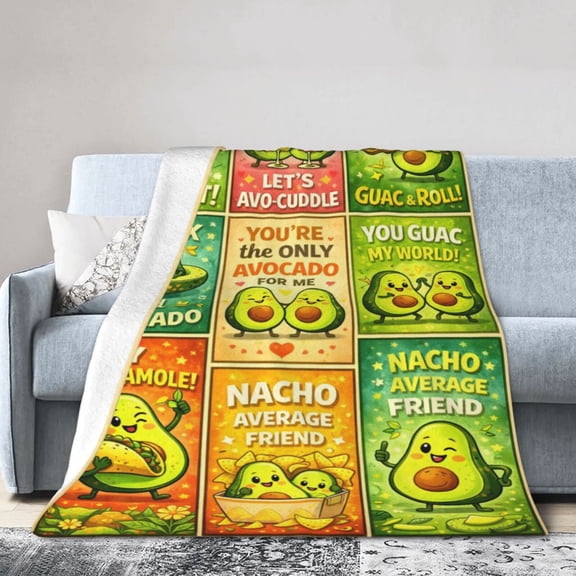 Funny Avocado Blanket Cozy Soft Gift for and Home Decor 50x40