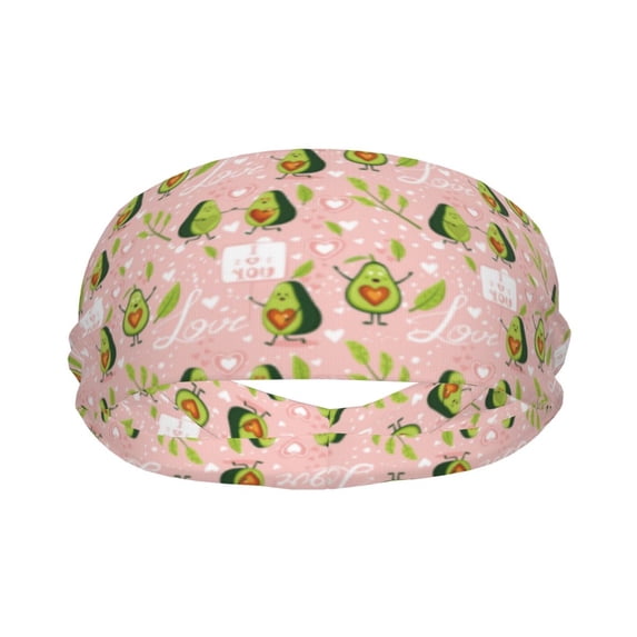 Funny Avocado Love Sports Headband for Women Men, Running Headband Sweat Bands for Cycling, Yoga, Spa, Athleti, Workout - Moisture Wicking Hairband
