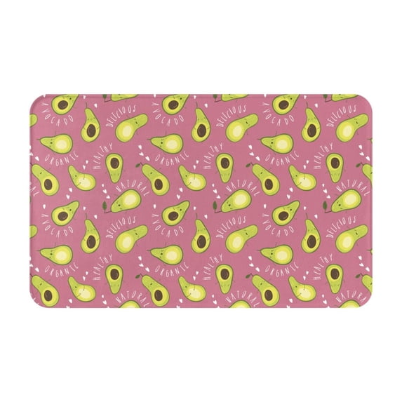 Funny Avocado Pink Front Door Mat, Indoor Mats for Bedroom Bathroom Kitchen, Floor Mat Non-Slip, Soft Carpet Floor Cover Machine Washable Entryway Mat - 20x31.5in
