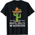 thumbnail image 1 of Funny Awareness Mental Health Warrior T-ShirtMen and women, Black T-shirt, size: Extra large S-4XL, 1 of 4