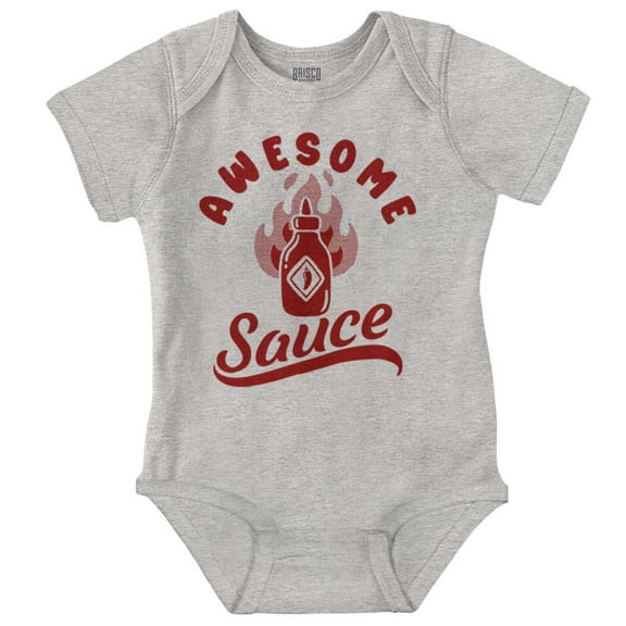 Funny Awesome Flaming Hot Sauce Joke Romper Boys or Girls Infant Baby Brisco Brands NB