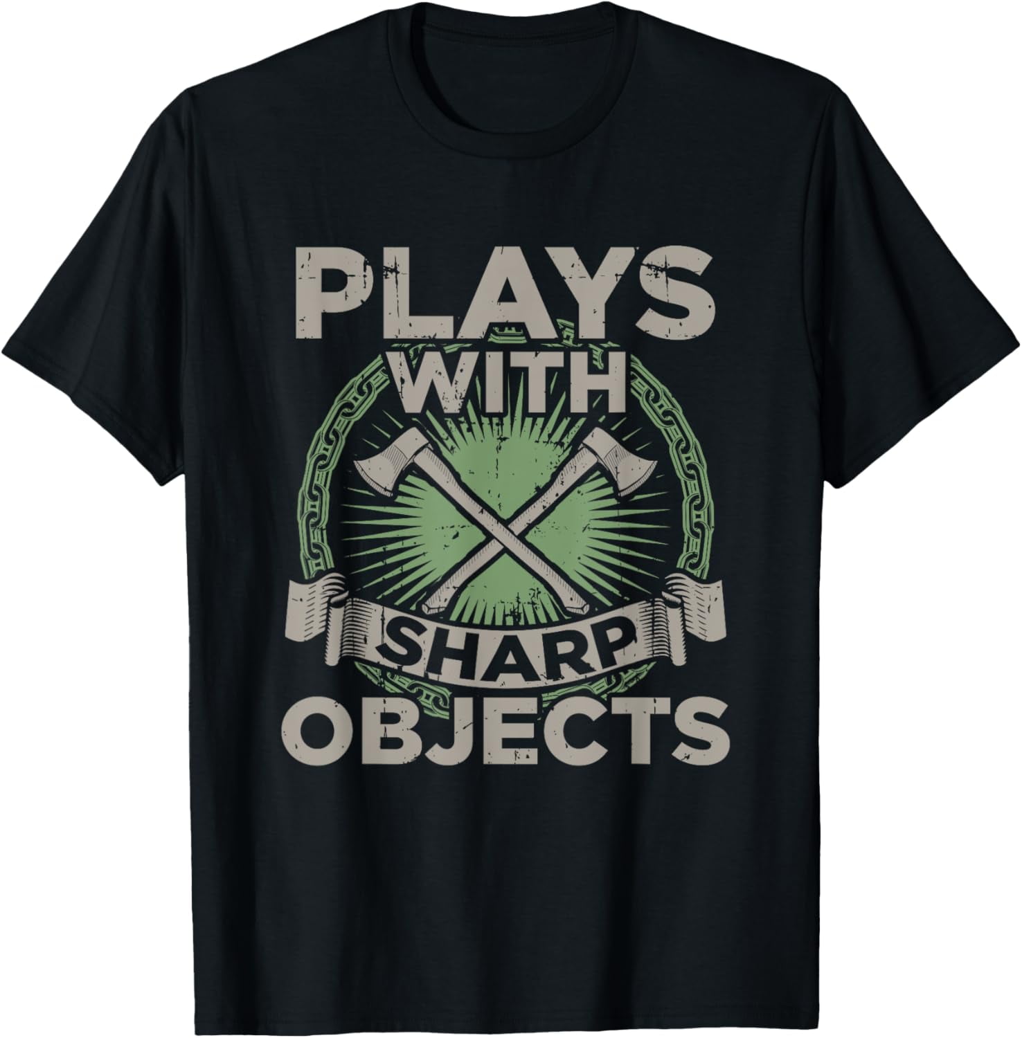 Funny Axe Throwing | Plays With Sharp Objects Ax Gift T-Shirt - Walmart.com
