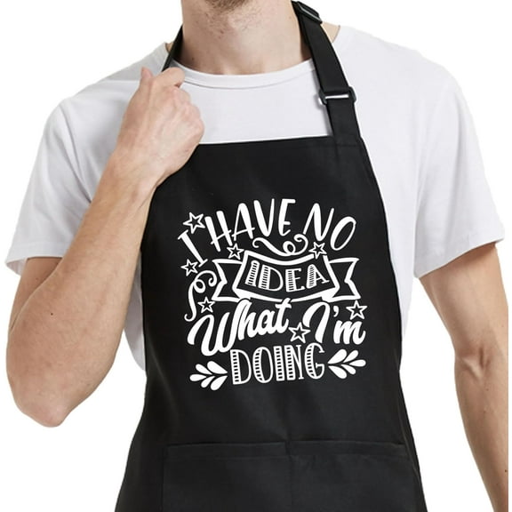 Funny BBQ Apron for Men with Pockets, Cooking Aprons for kitchen, Grilling Gifts for Dad Mom Birthday Christmas