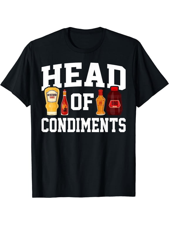 Funny BBQ Head of Condiments Barbecue Gifts Grilling Men Dad T-Shirt