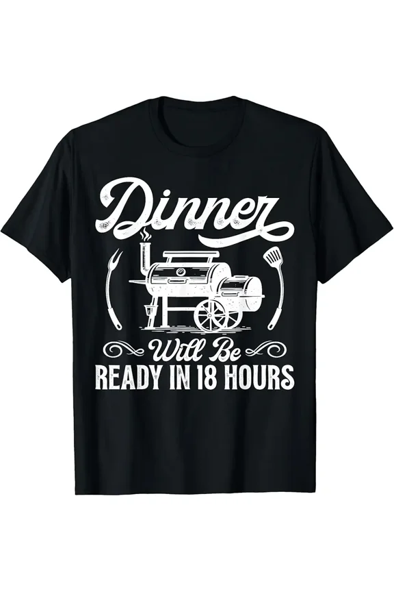 Funny BBQ Meat Smoker Grill Graphic for Dad Men Short Sleeve T-Shirt