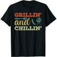 thumbnail image 1 of Funny BBQ Shirt For Men Vintage Grillin And Chillin Barbecue T-Shirt, 1 of 3