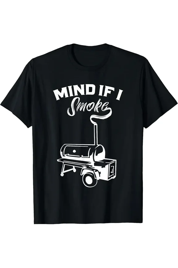Funny BBQ Smoker Grill Mind If I Smoke Graphic Gift for Men Short Sleeve T-Shirt