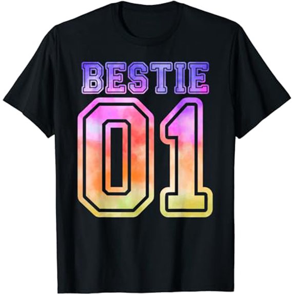 Funny BFF 01 Best Friend Matching Bestie Tie Dye T-Shirt