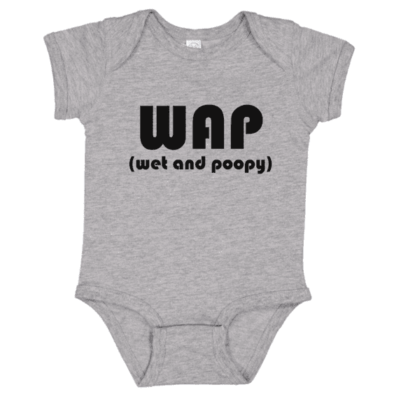 Funny Baby Bodysuit WAP (Wet and Poopy) Graphic Baby Onesie for Infants