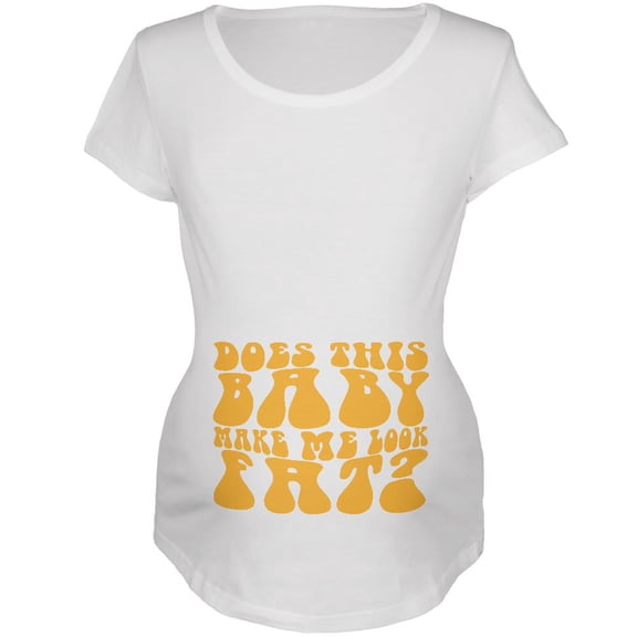 Funny Baby Fat Maternity Soft T Shirt White SM