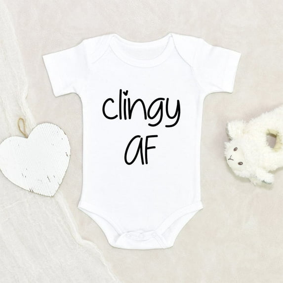 Funny Baby Onesie Cute Baby Clothes Clingy AF Baby Onesie Gift For Niece/Nephew Clingy Baby Onesie